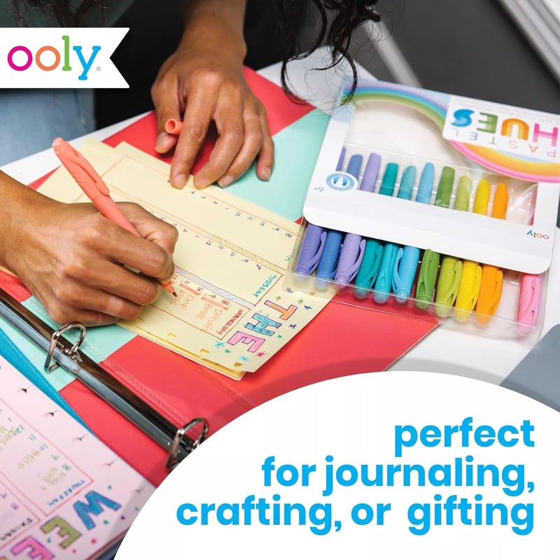 Ooly Pastel Hues Dual Tip Markers - Set of 12 Water Based Colors, Chisel and Point Tip on Each Marker for Kids, Double Ended Markers for Art Supplies & Stationery Sets - Image 4